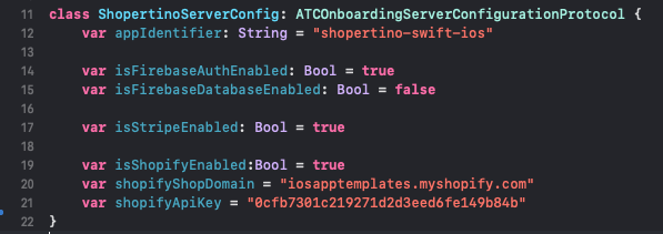 Swift config