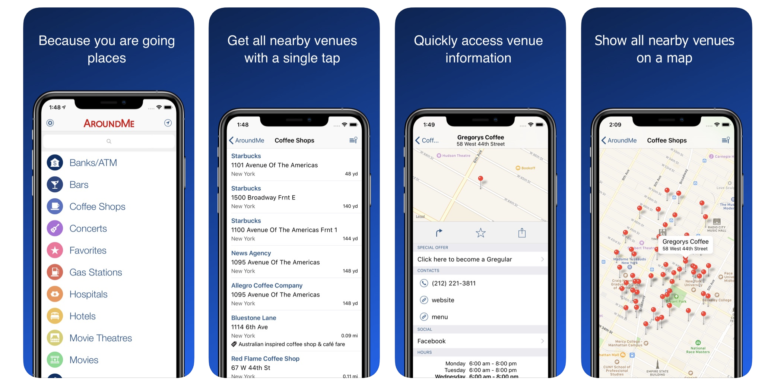 visual represention with arround me map