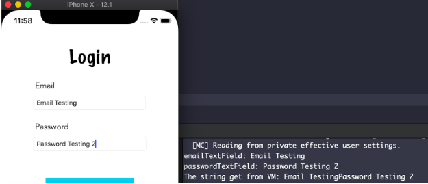 Sending data from View Controller to View Model