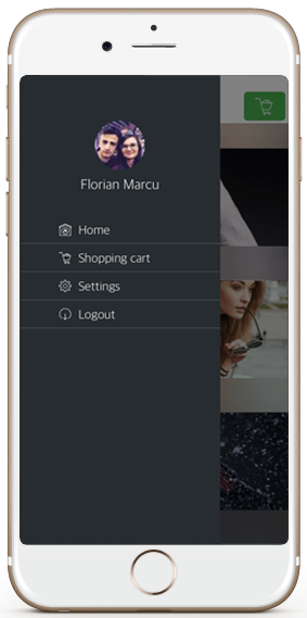 ecommerce ios app template navigation drawer iphone
