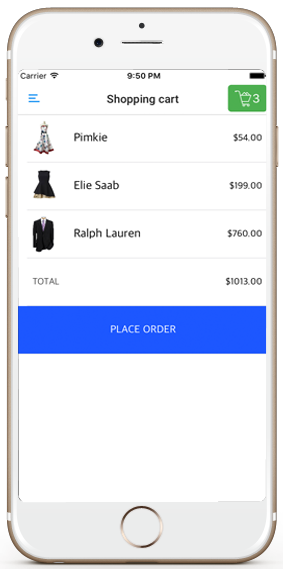 ecommerce ios app template shopping cart screen iphone