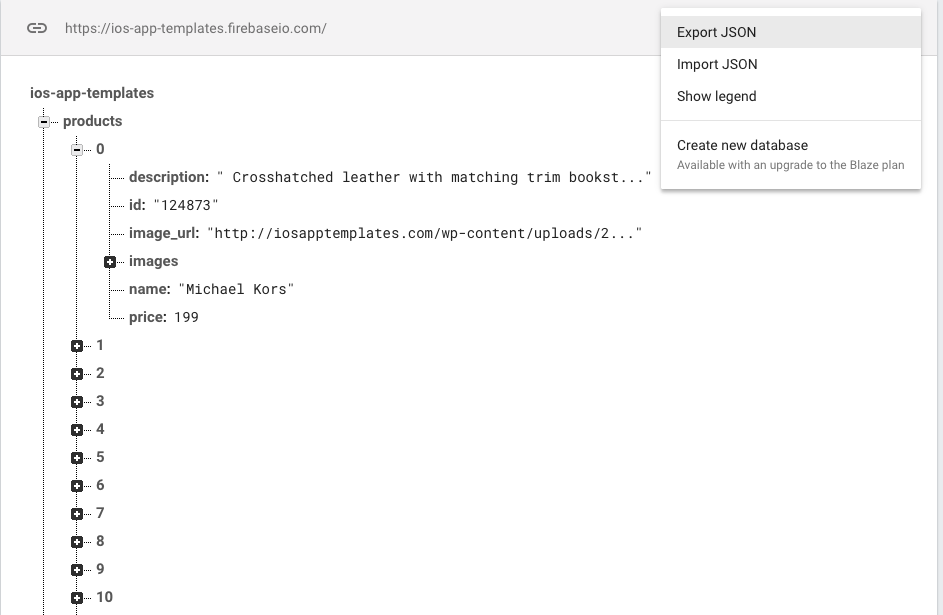 ios firebase iphone app template ecommerce shopping products