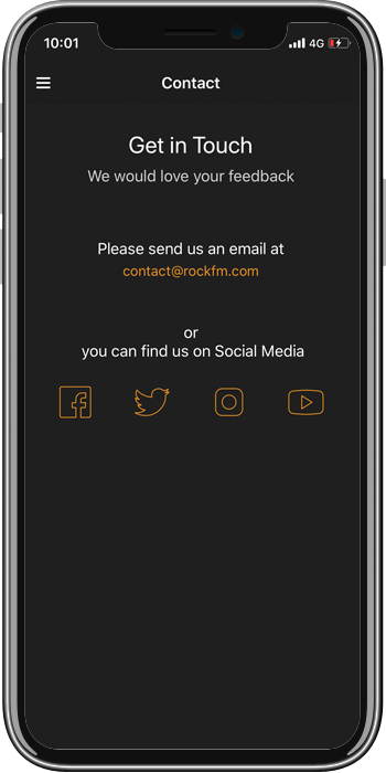 radio-app-template-contact-us-screen-orange