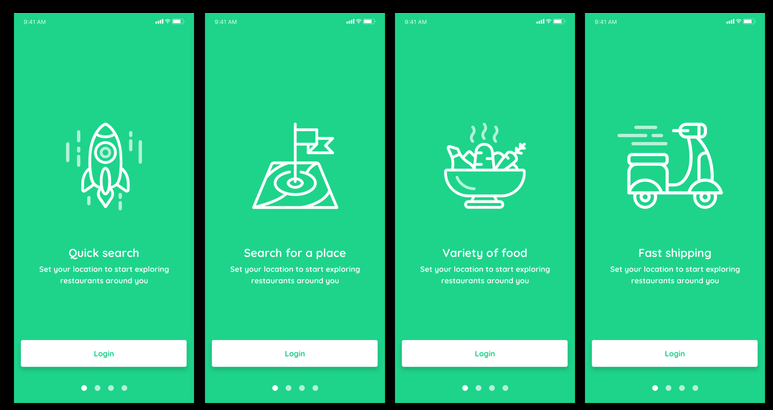 ui mobile ios walkthrough app design templates