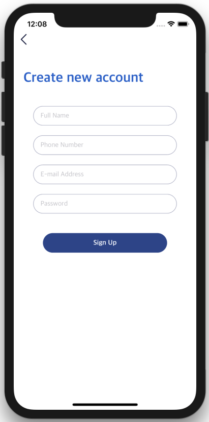 dashboard ios app template sign up screen swift iphone