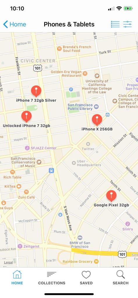 classifieds marketplace ios app template map view maps