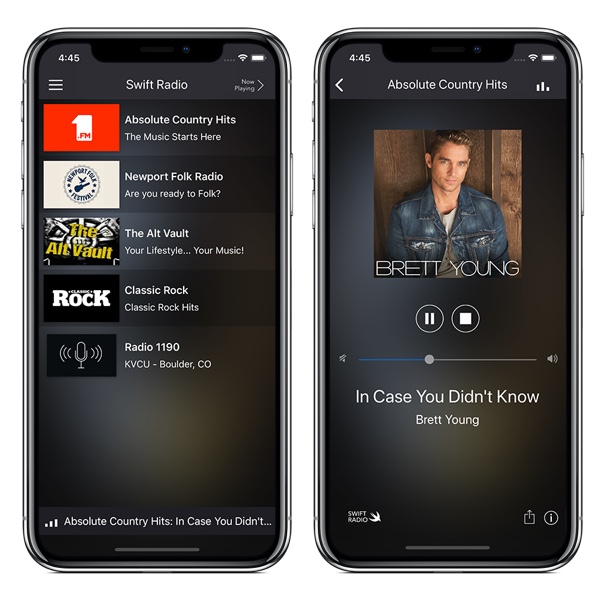 free swift radio iOS app template