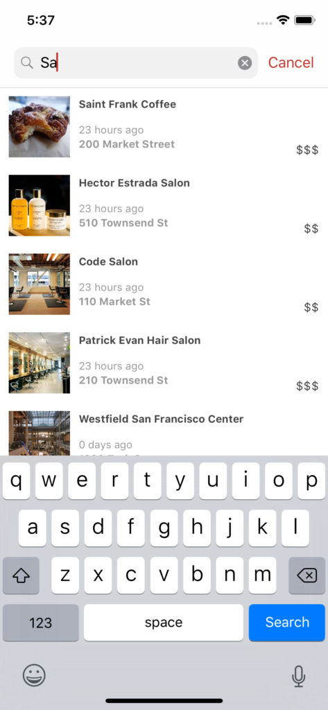 store locator iOS app template app design search keyboard swift