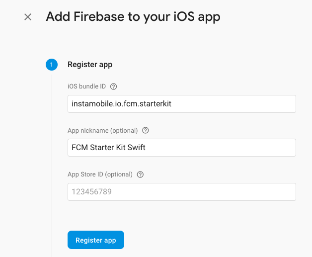 firebase create iOS app push notifications