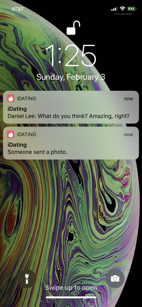 push notifications dating app iOS