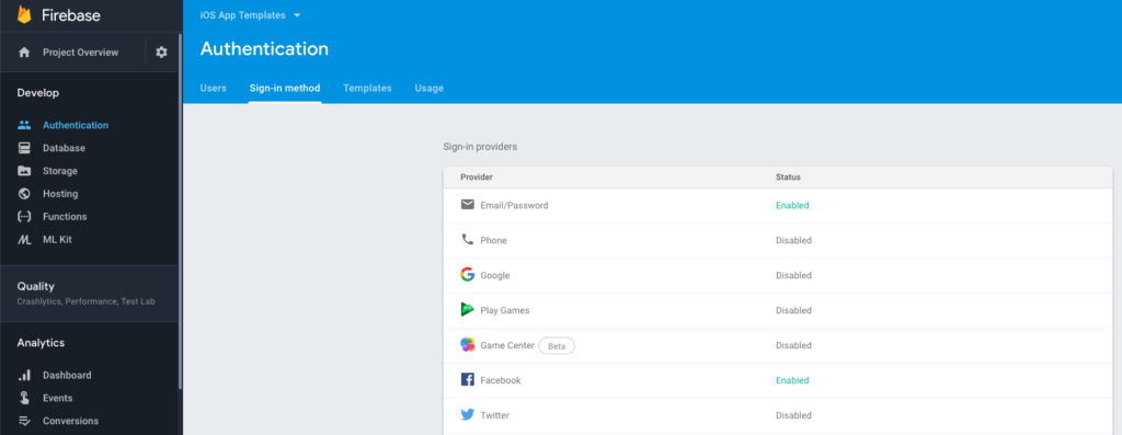 firebase authentication facebook